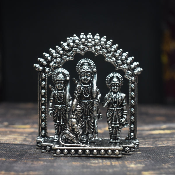 "Sacred Shine: The Radiant Beauty of the Oxidized Pure Silver Ramparivaar Idol"