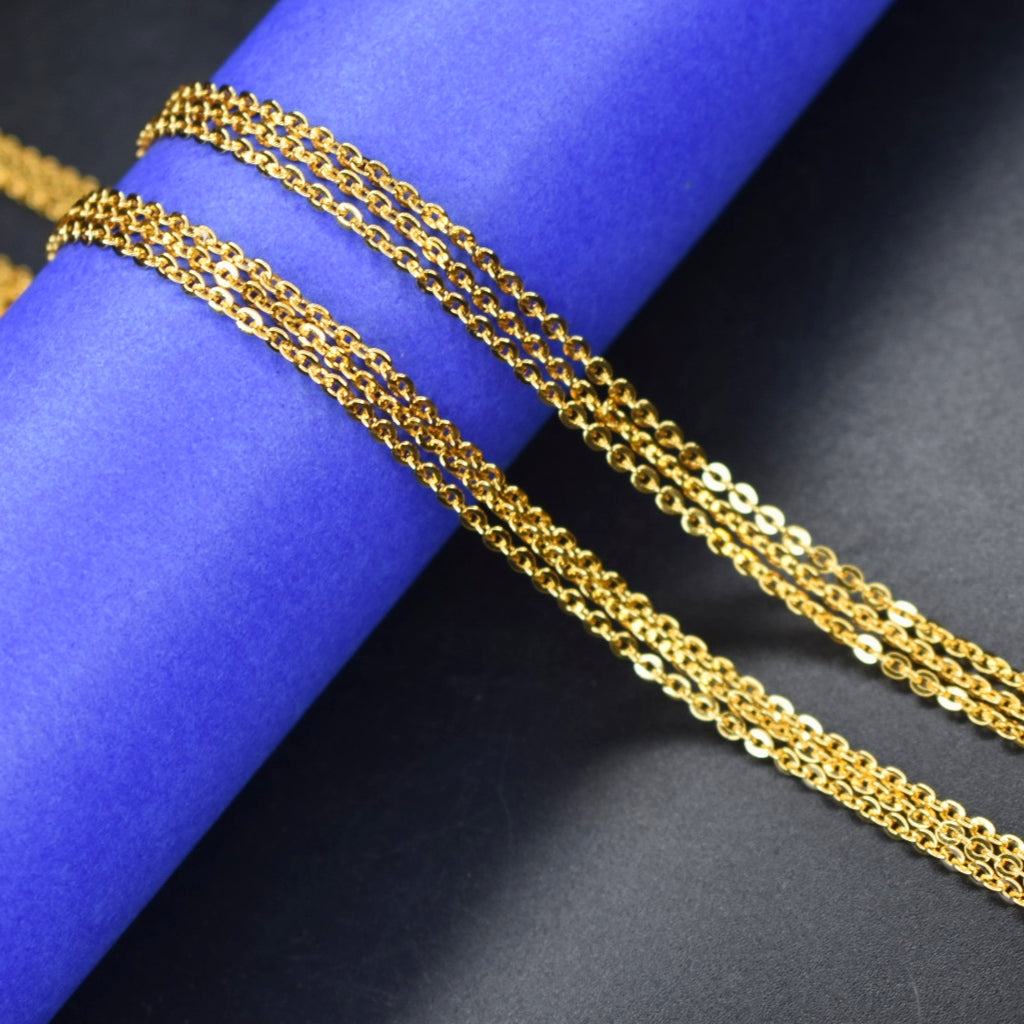 24 Inch Three Layered Chandrahar Chain - 24K Gold Plated Women's Necklace
