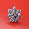 "Dazzle in Purple Blooms: The Ultimate Floral Finger Ring for Women"