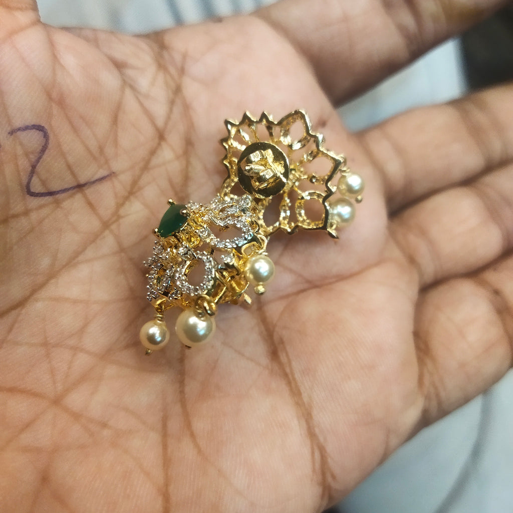 925 Sterling Silver Hallmarked Blossom Kante with Diamond Replica Pendant & Matching Studs