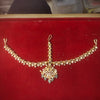 Kundan Polki Maang Tikka with Grey Stone Drops | Bridal Mathapatti