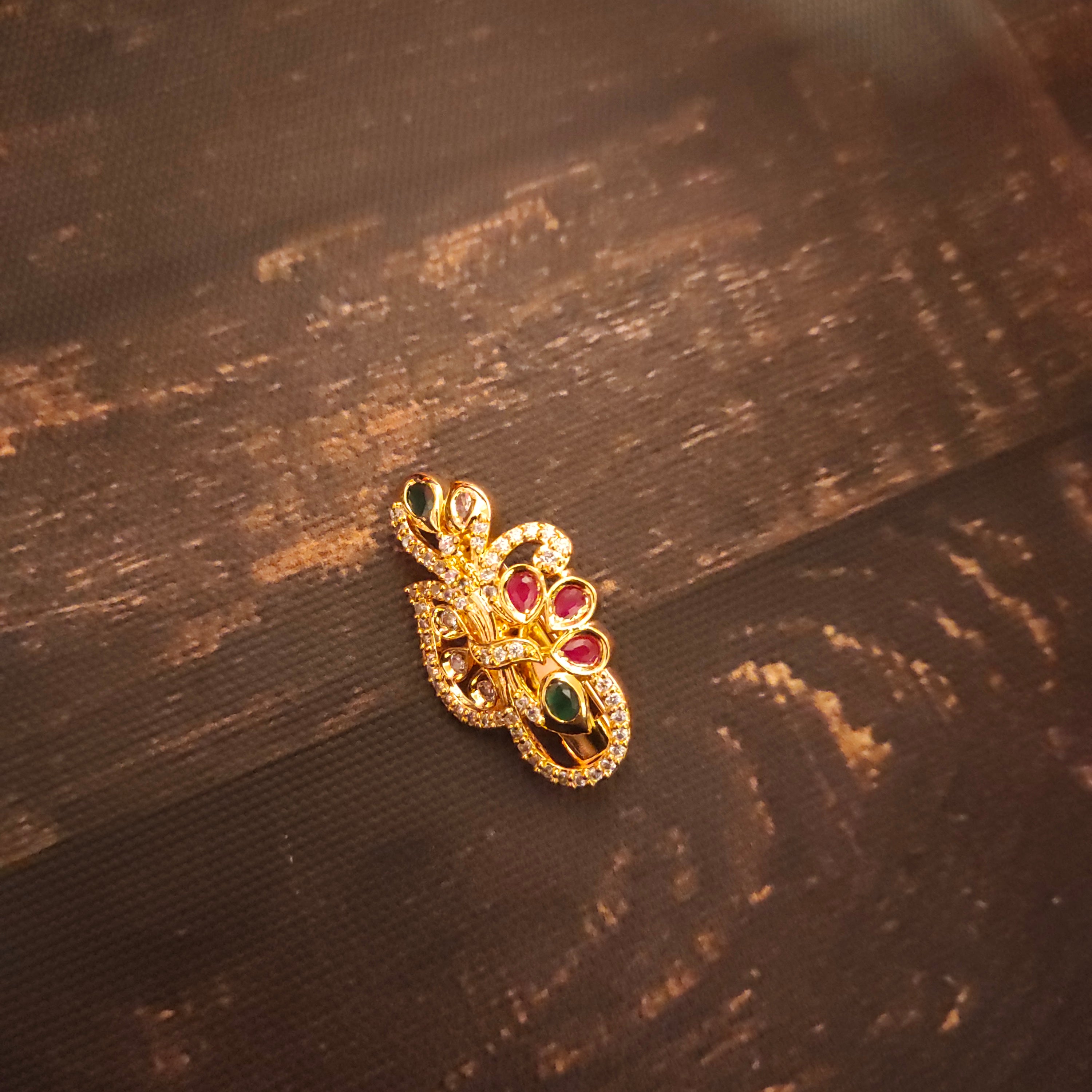 Radiant Zircon Saree Pin - Shimmering Sari Brooch | Asp Fashion Jewellery