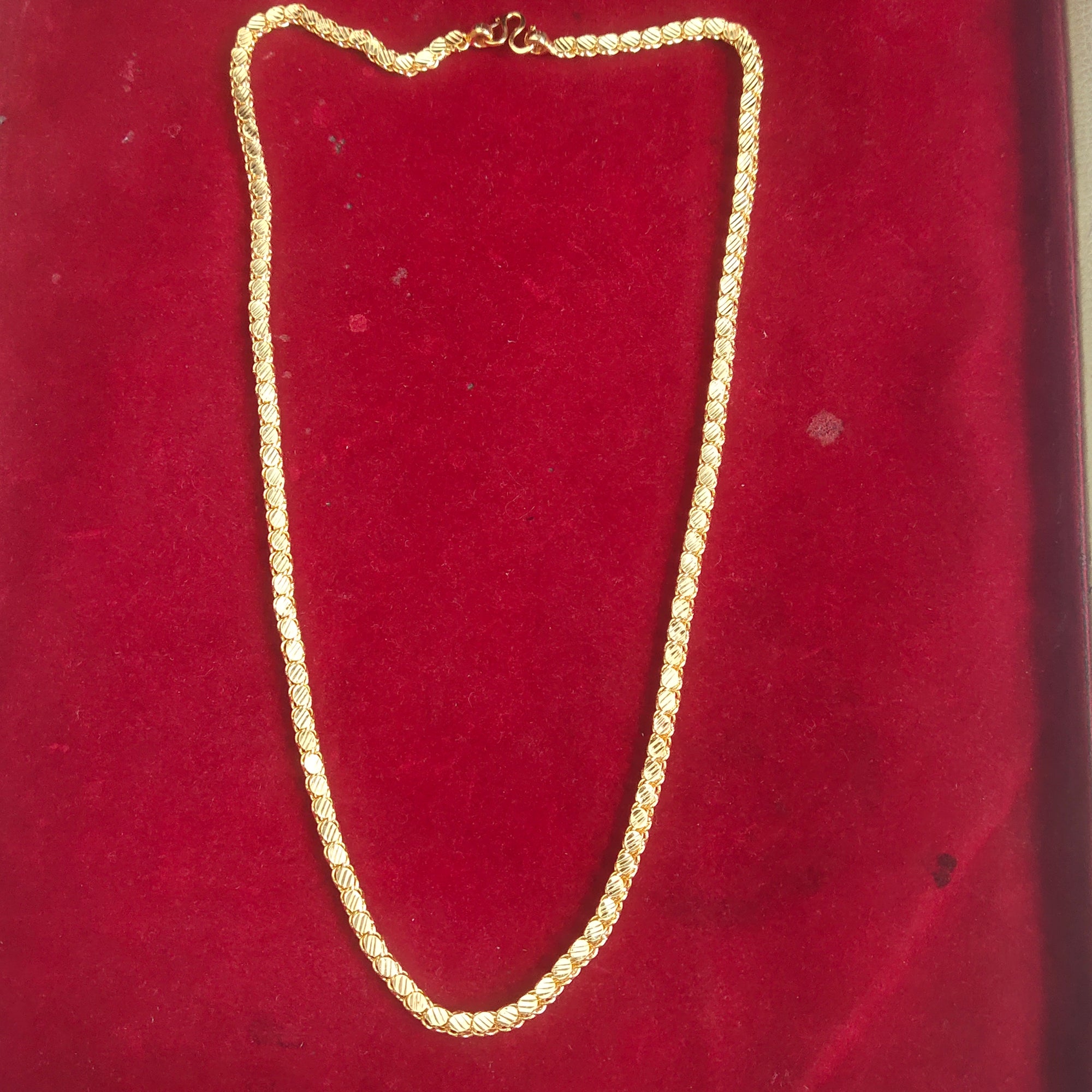 PanchLoha Omega Flat Cut Chain Necklace - Unisex Gold Plated