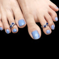 925 Sterling Silver Blue CZ Toe Rings - Sparkling Sapphire Bichiya for Women