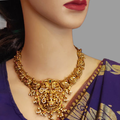 Asp Antique Gold Lakshmi Necklace