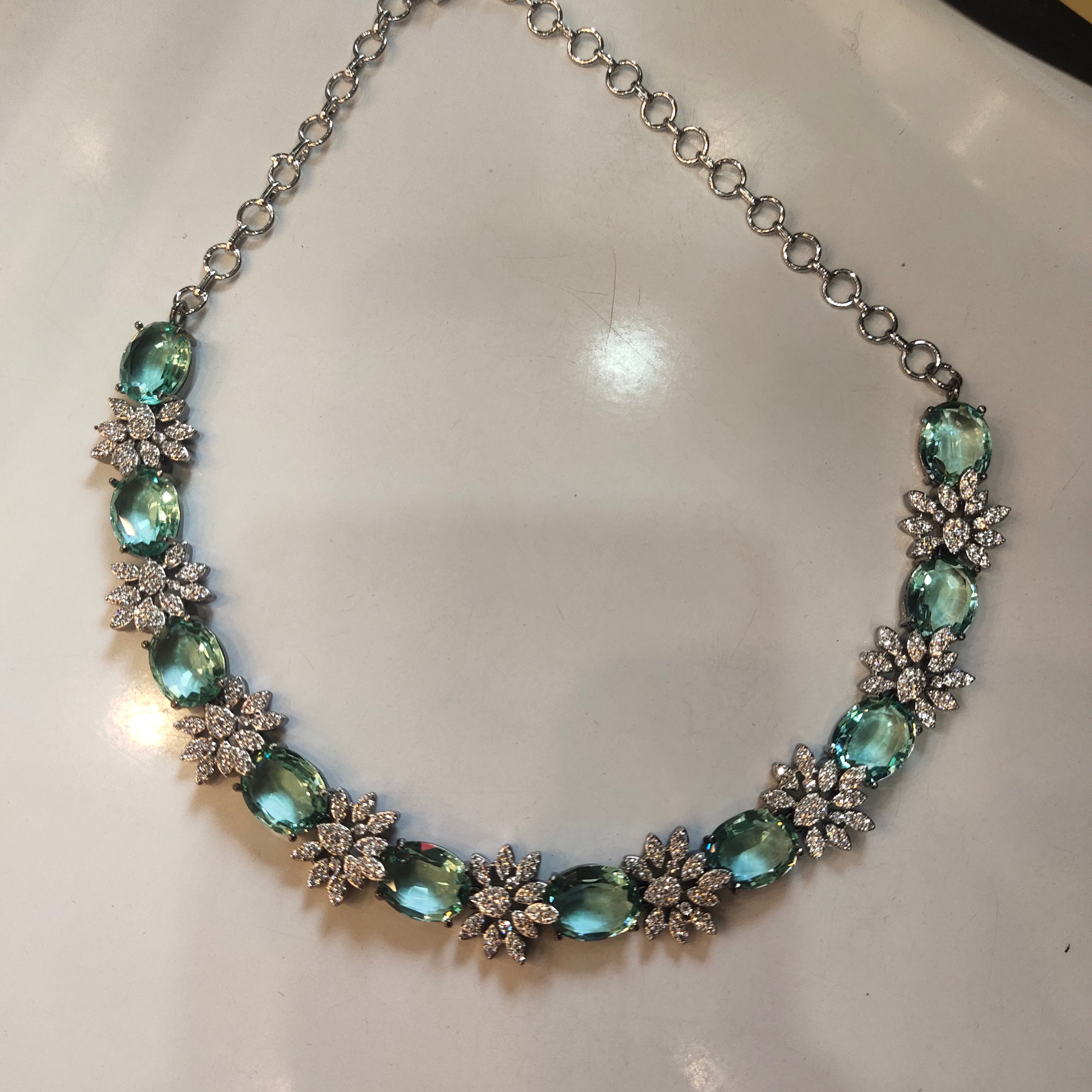 Asp Victorian Zircon Necklace Set