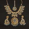Pastel Green Kundan Mango Necklace - Traditional Indian Jewelry Set