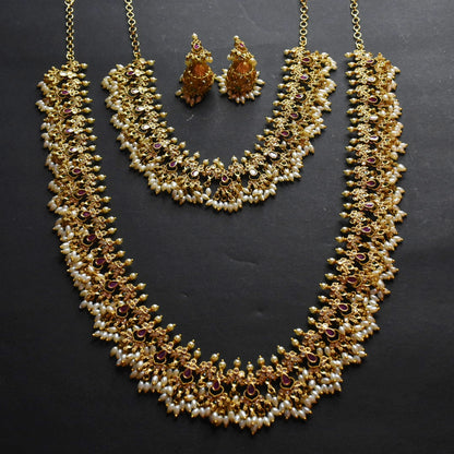 Asp Antique Rice Pearls Guttapusalu Necklace set