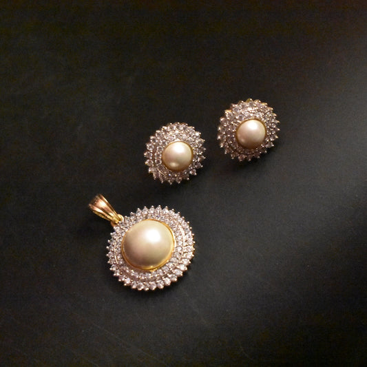 "Pearls of Elegance: The Supreme Asp Fashion Jewellery Pendant Set"