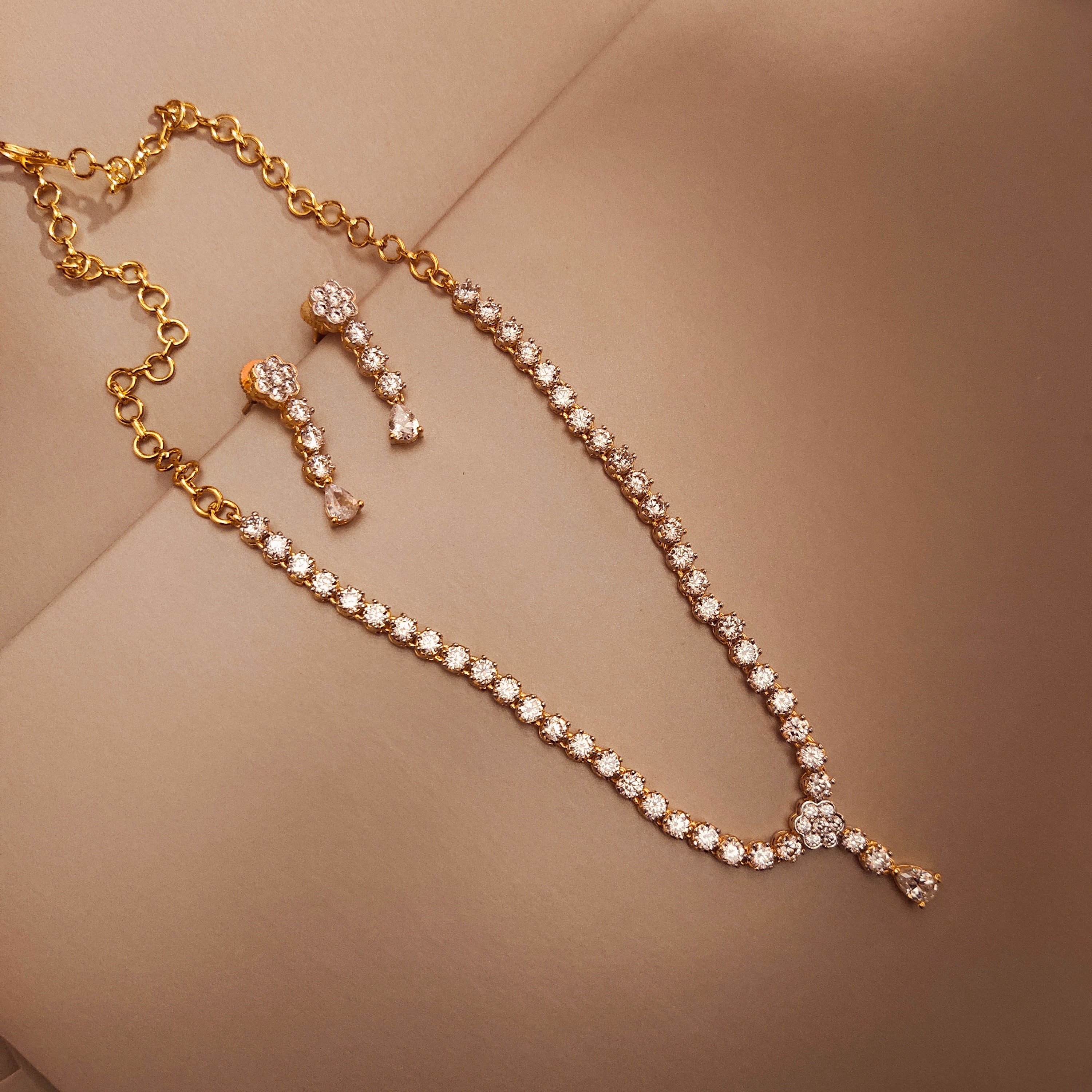 "Shining Elegance: The Glamour of the Solitaire American Diamond Set by Asp Fashion Jewellery"