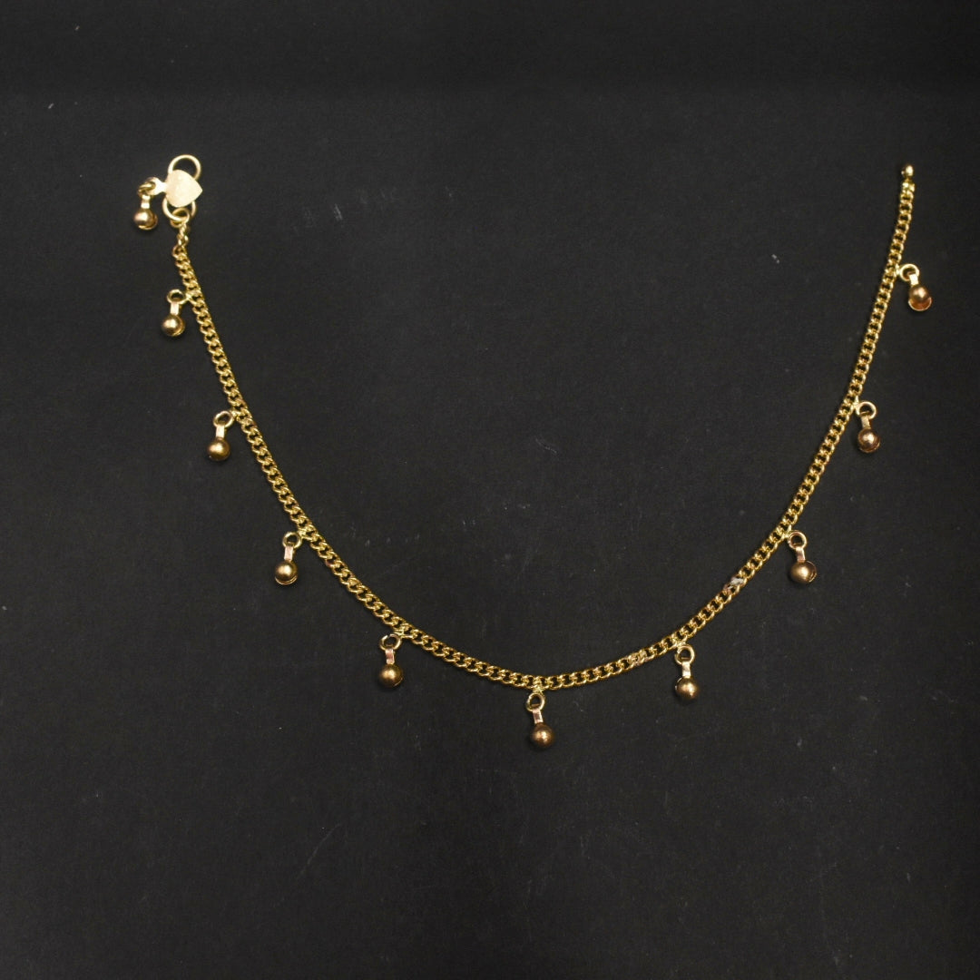 24K Gold Plated Simple Design Anklets - 10 Inches