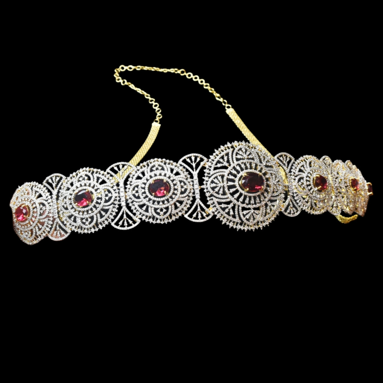 American Diamond Chain Vaddanam By Asp Fashion Jewellery