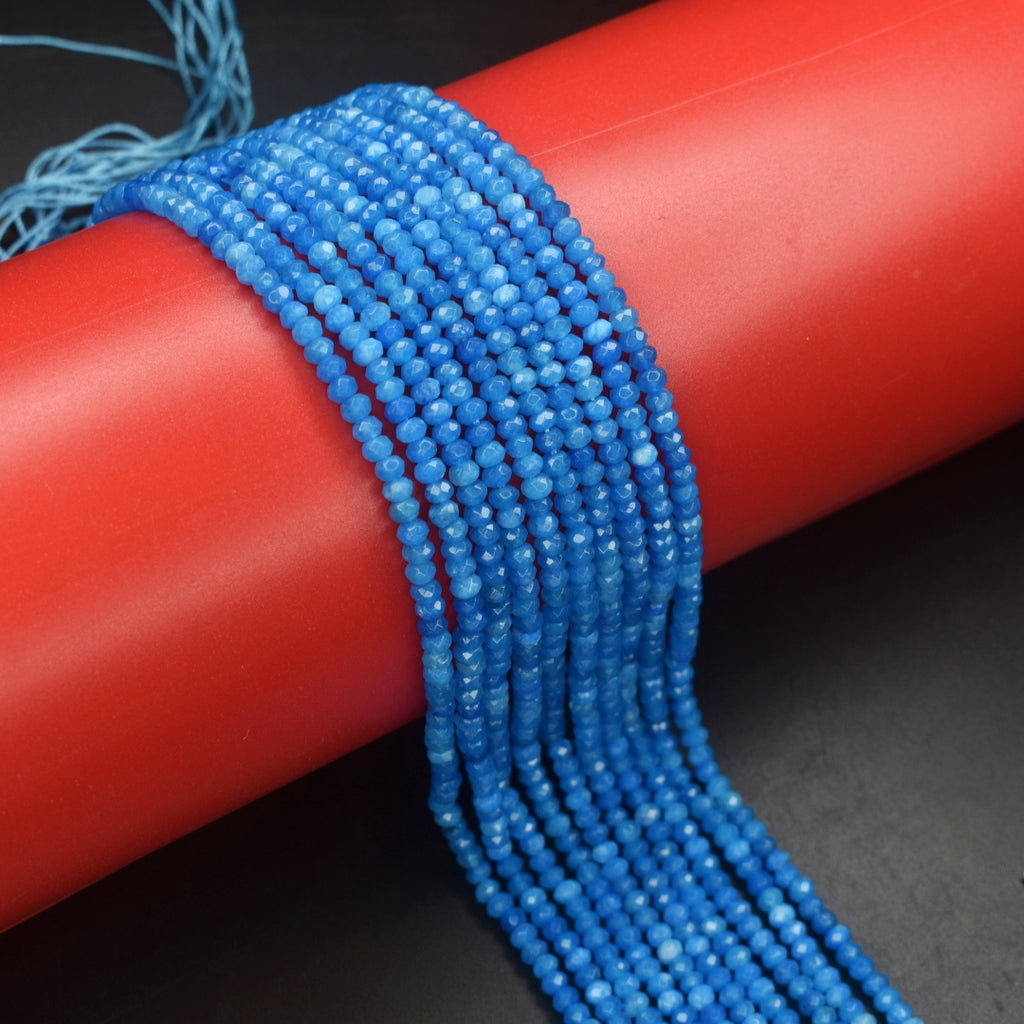 Sea Blue Onyx Beads - Ocean Blue Gemstone Strands for Jewelry