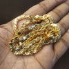 PanchLoha Omega Flat Cut Chain Necklace - Unisex Gold Plated