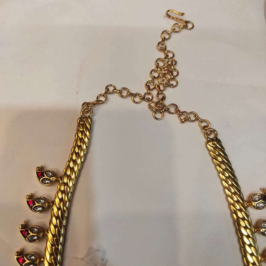 Asp 24 K Gold Plated Jadau Kundan Mango Jalebi Necklace