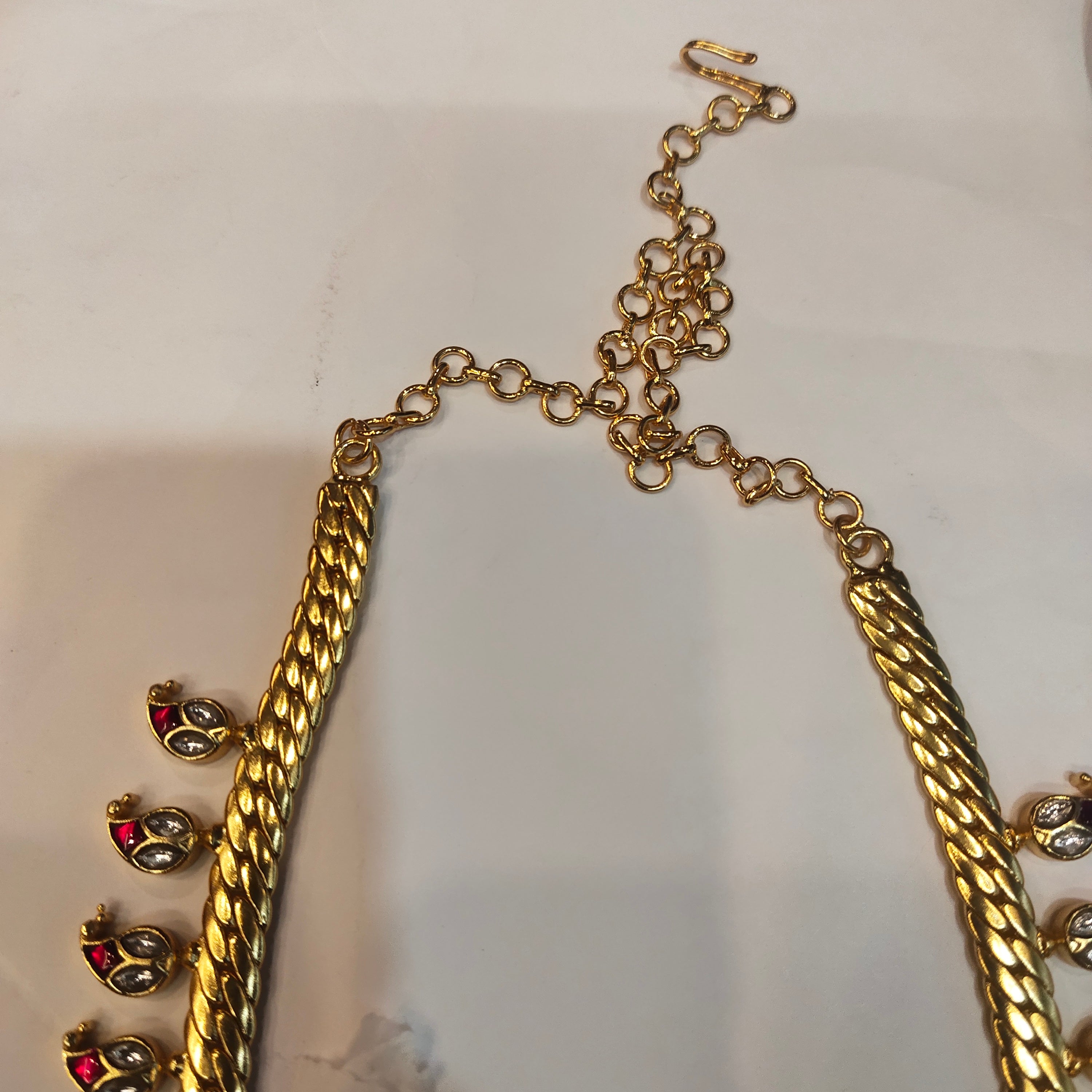 Asp 24 K Gold Plated Jadau Kundan Mango Jalebi Necklace