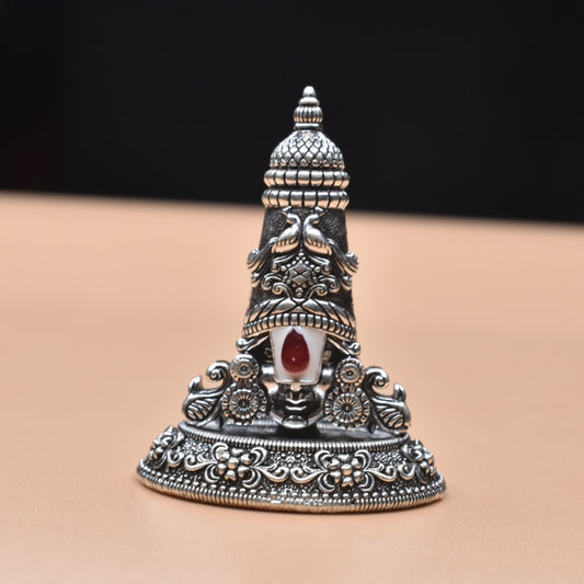 "Shining Elegance: The Timeless Beauty of a Pure Silver Antique Venkateswara Swami Idol"