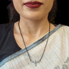 "Elegance Elevated: Stunning Asp Silver 925 Sterling Silver Mangalsutra Necklace with Black Beads"