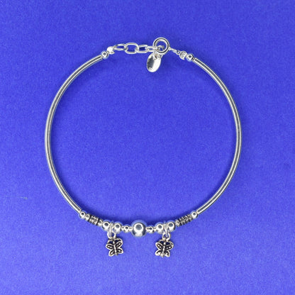 "Gleaming Grace: Stunning 92.5 Sterling Silver Bangles Set for Women"