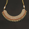 24K Gold Plated Kundan Necklace Set with Chandelier Earrings - Traditional Indian Jewelry