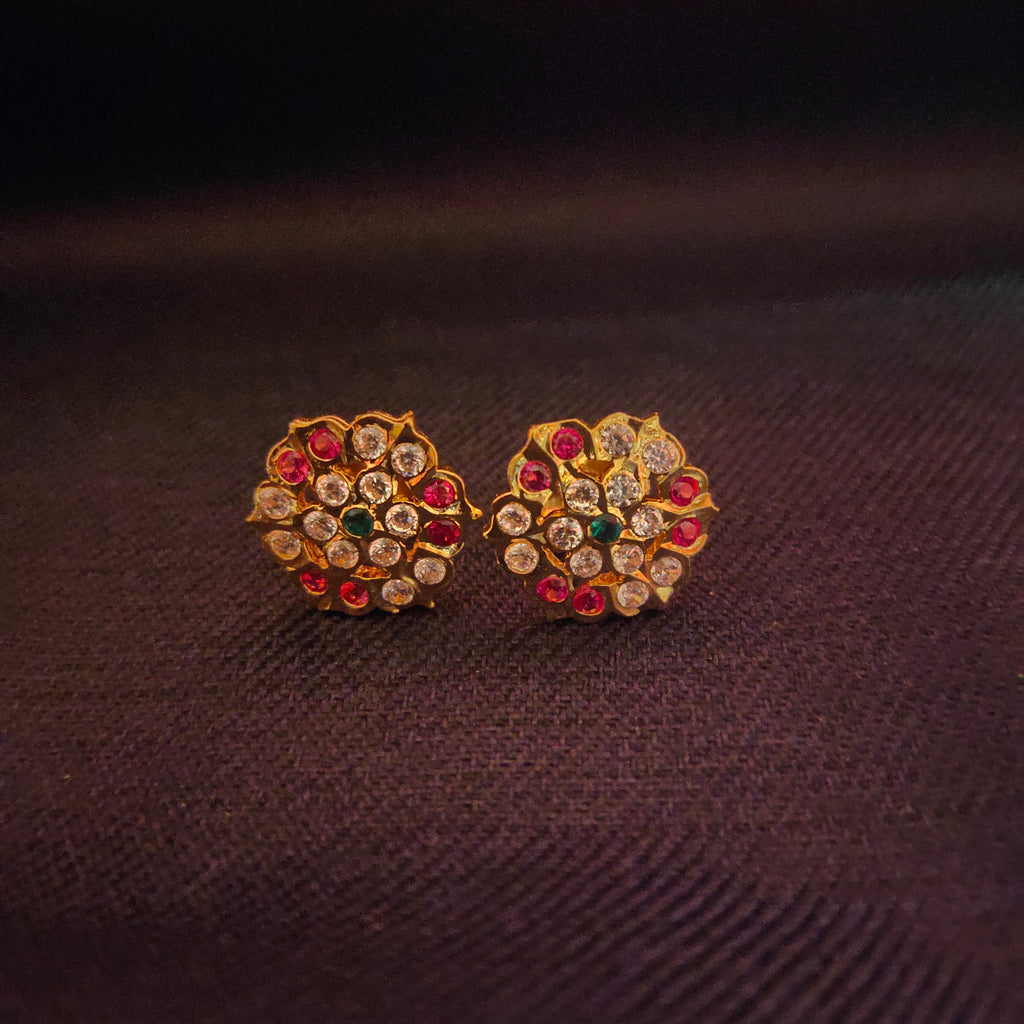 Traditional Panchloha Kammalu Stud Earrings - Small Gatti Chatha Design