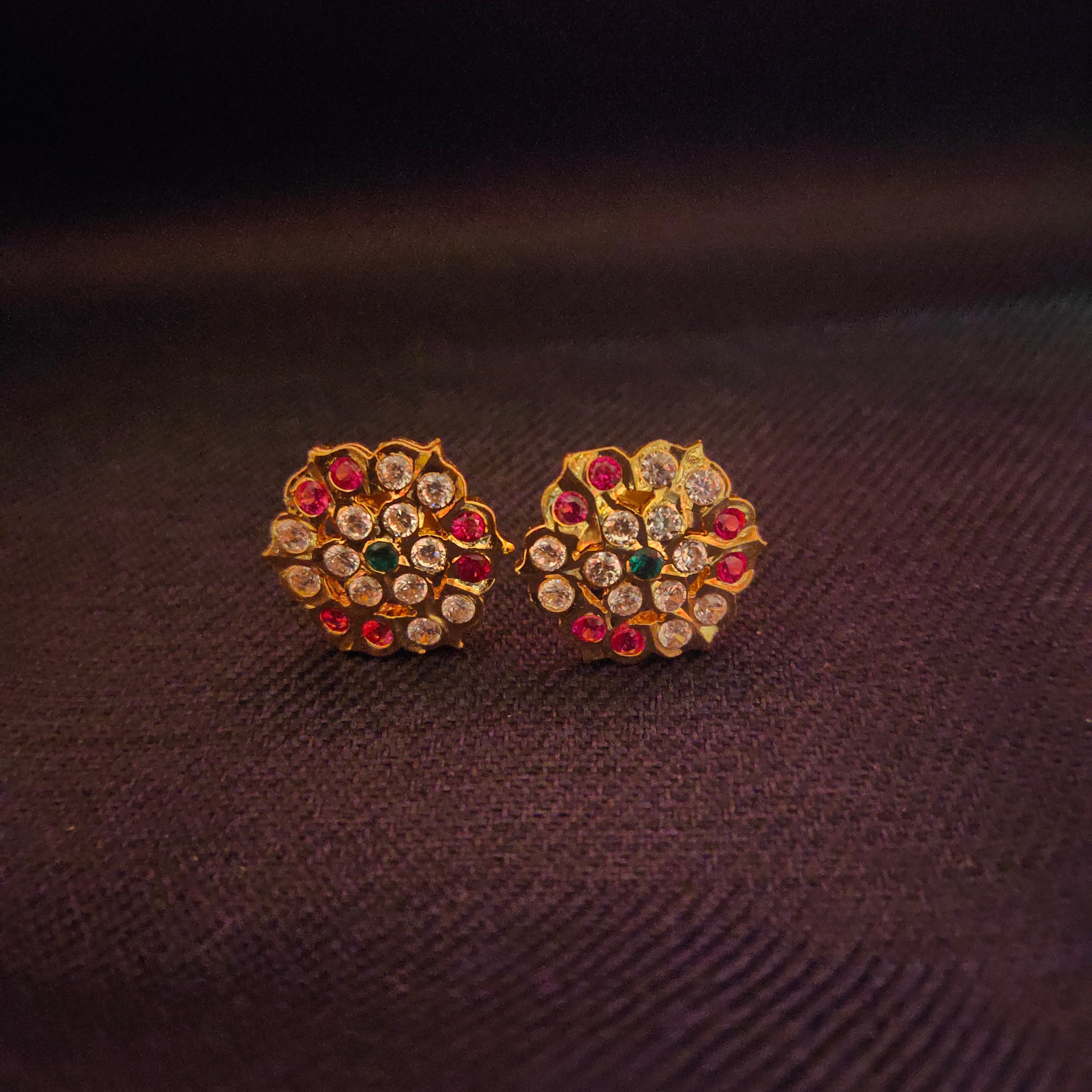 Traditional Panchloha Kammalu Stud Earrings - Small Gatti Chatha Design