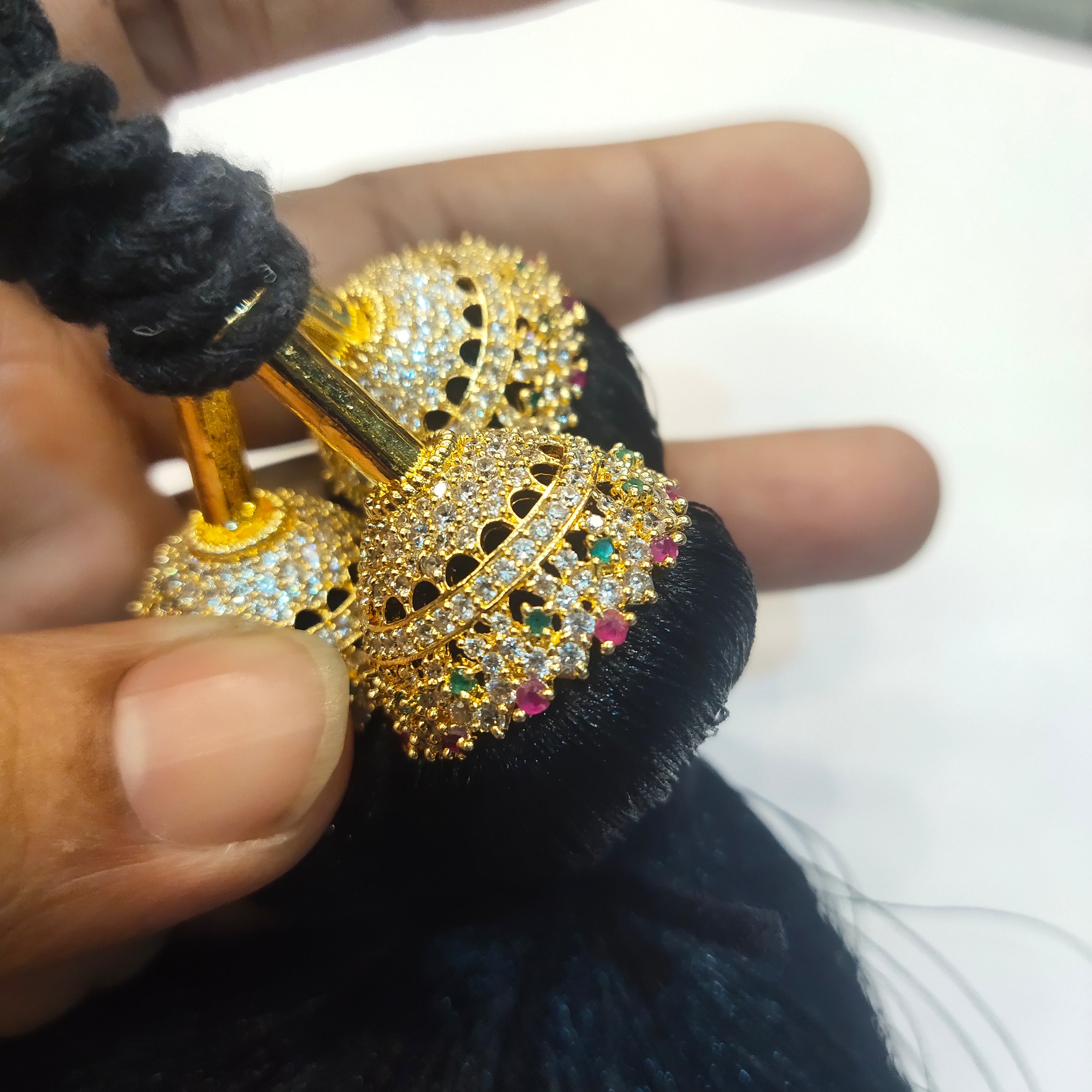 Asp Zircon Kunjalam - Kuppulu - Jada Gantallu - For Classical Dance Hair Extension