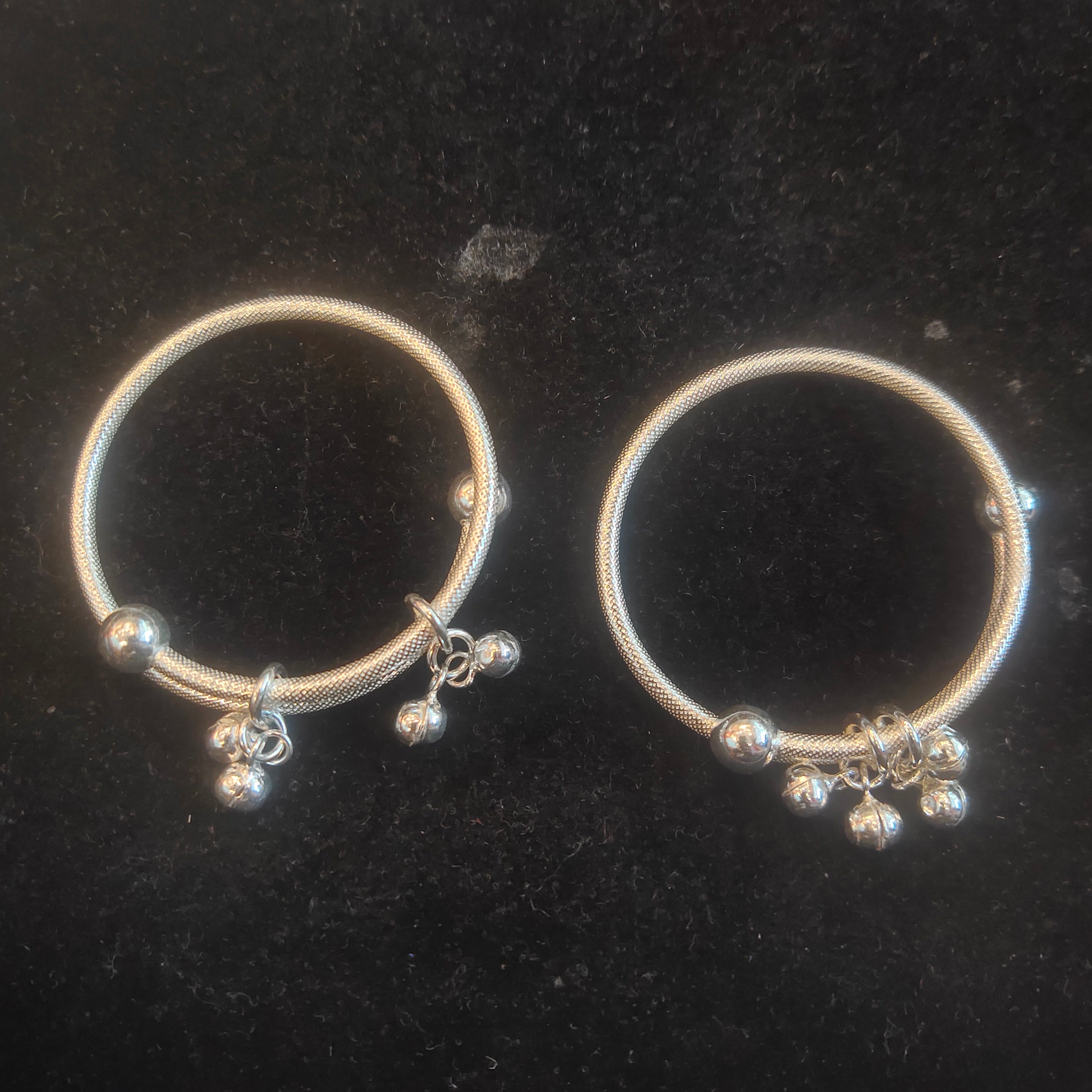 925 Silver Gold Mesh Baby Anklets with Ghungroo Bells