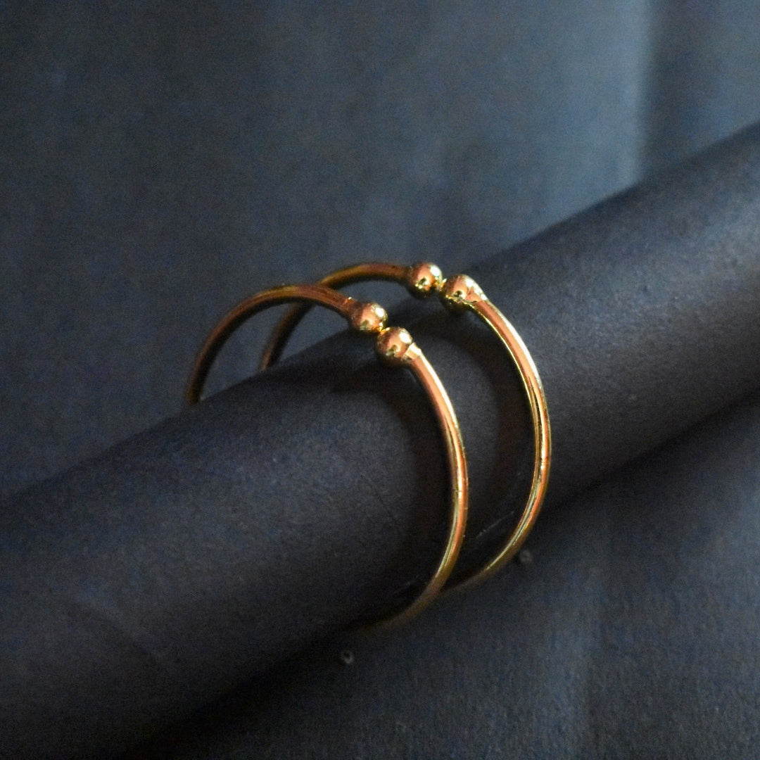 24K Gold Plated Plain Baby Bangles - Safe, Hypoallergenic & Adjustable for Kids