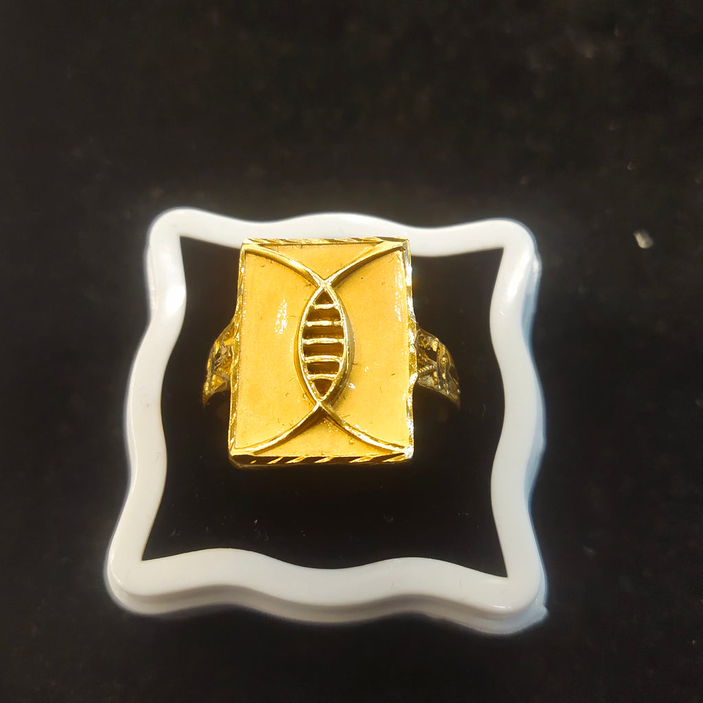 Gold Geometric Eye-Motif Ring for Men