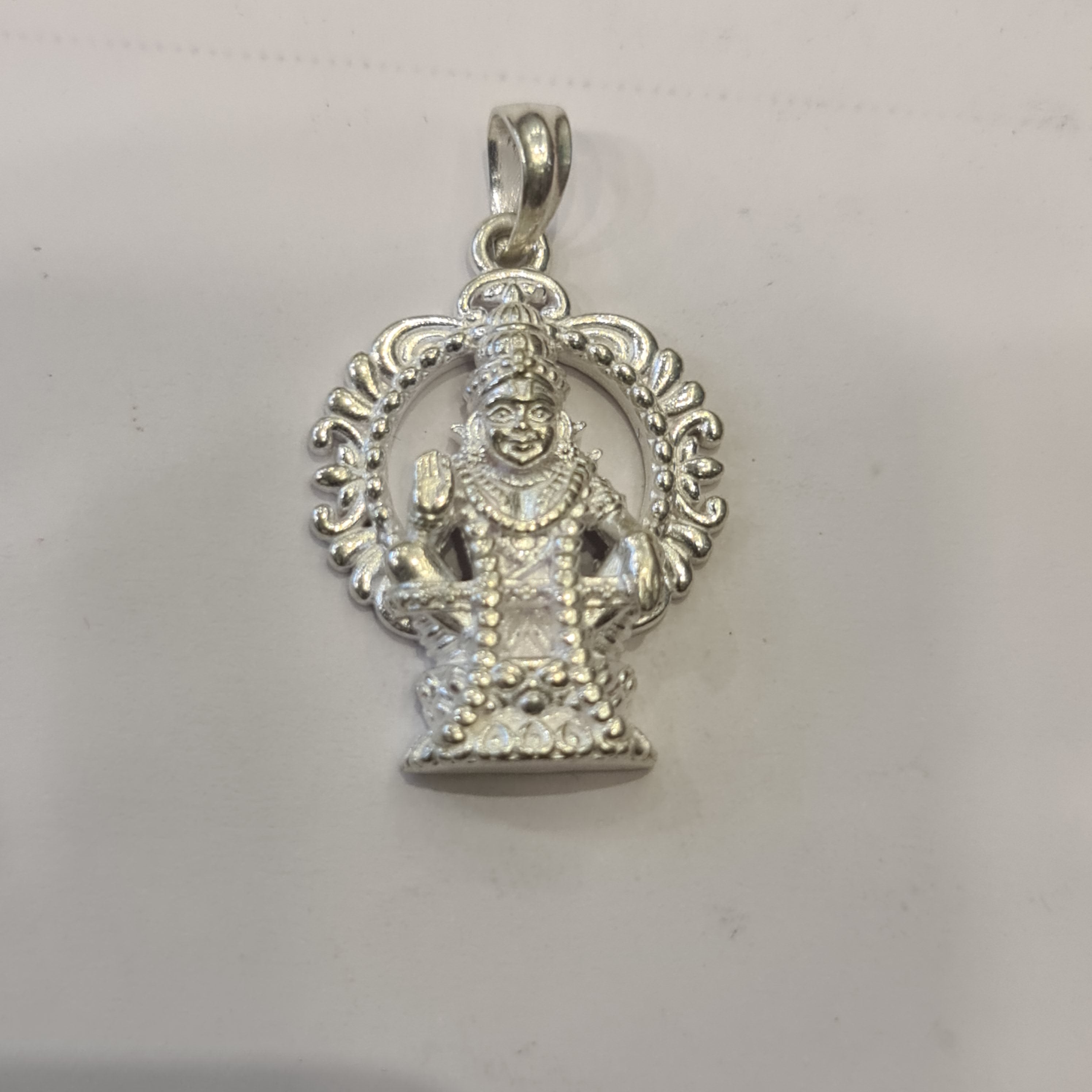 Silver Ayyappan Swami Locket - 800 Purity | 7.5g Divine Pendant