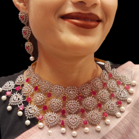 Bridal American Diamond Choker Necklace
Set By Asp Fashion Jewellery