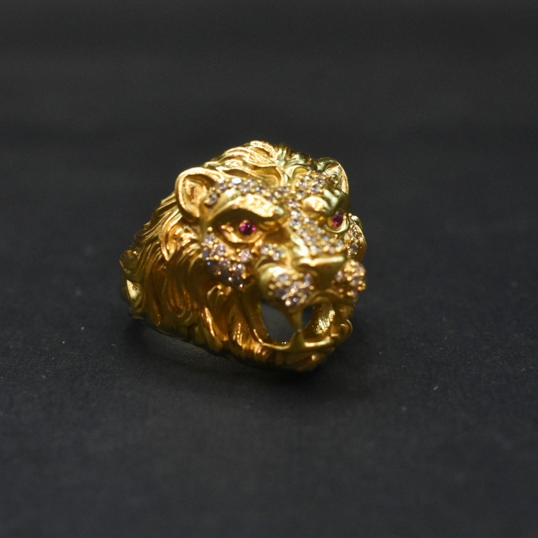 Roaring Lion Head Panchaloha Men's Ring - Handmade Premium Finishing