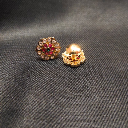 "Elegant and Stylish: Discover the Beauty of Panchloha Gatti Chatha Small Kammalu Studs Earrings by Asp Fashion Jewellery"