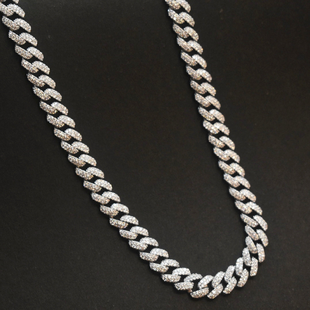 Asp 925 Silver Cuban Zircon Chain For Men