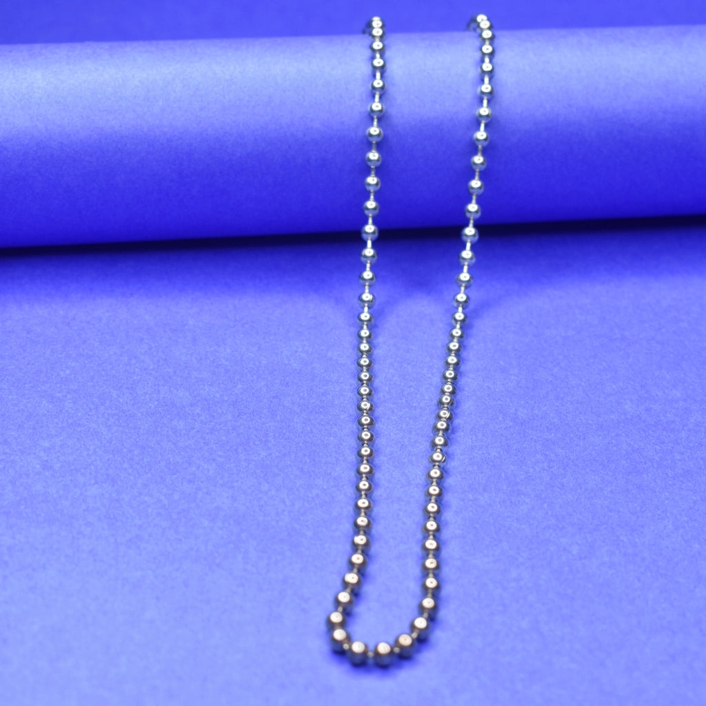 92.5 Sterling Silver Ball Chain for Men & Women - 20 Inch Bead Chain