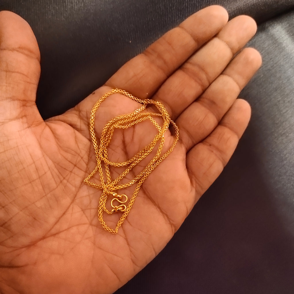 24 Inch Thin 24K Gold Plated Chain - Minimalist Unisex Necklace