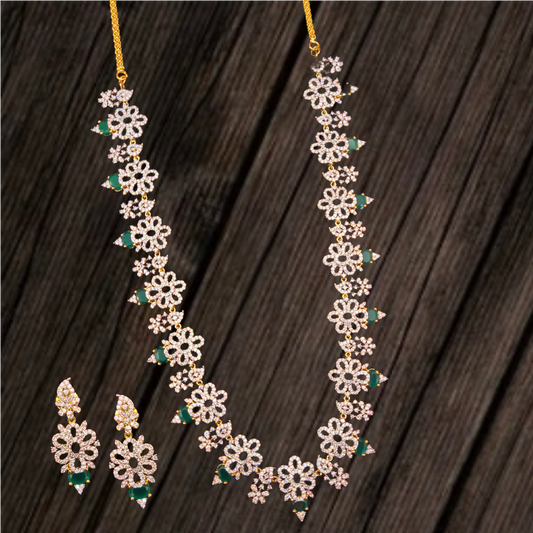 Unveiling the Exquisite American Diamond & Emerald Necklace by Asp Fashion Jewellery