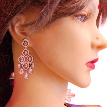 "Dazzle with Luxury: Adorn Your Ears with Asp Fashion Jewellery's Exquisite American Diamond Chandelier Earrings"