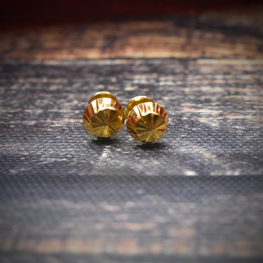 "Shine Bright with Asp Fashion 24 K Gold Plated Button Tops Earrings!"