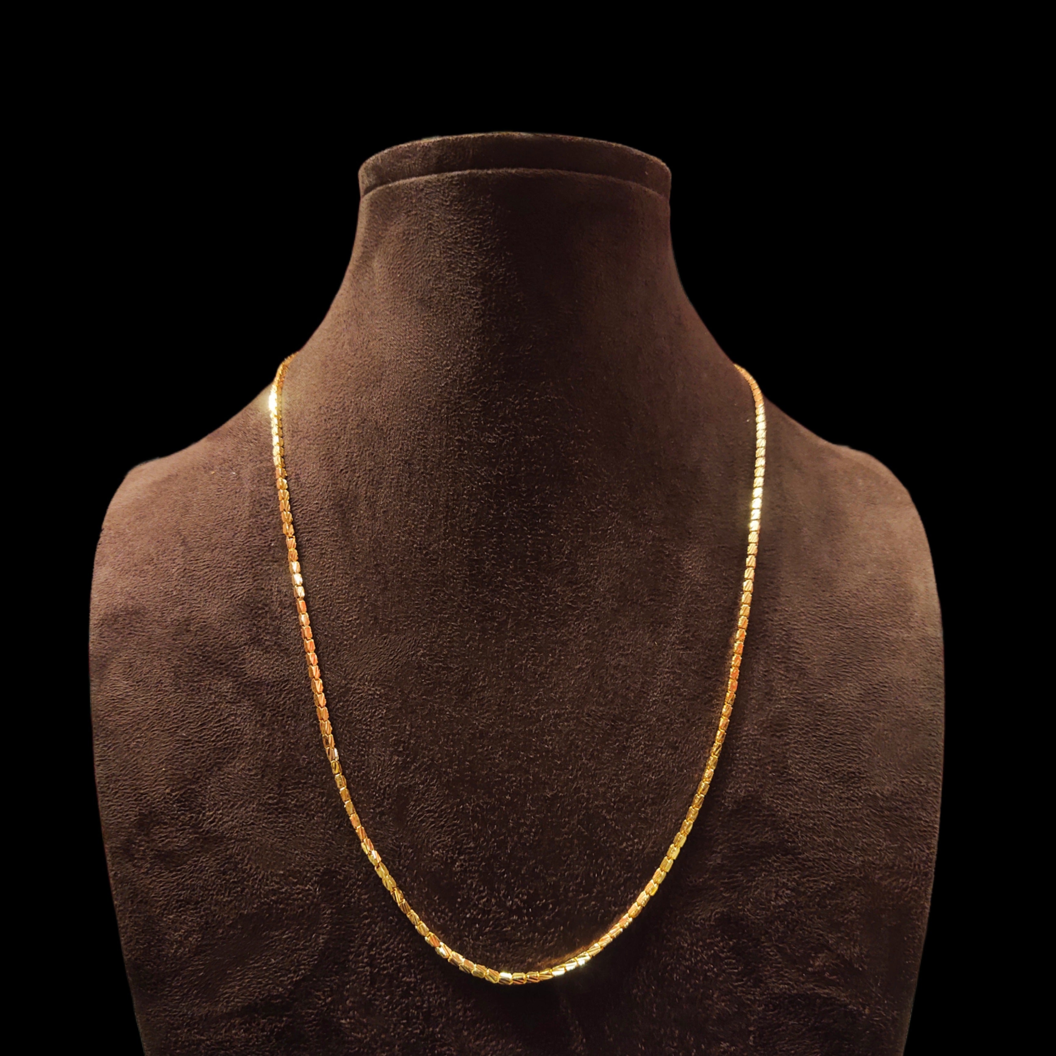 24 Inch One Gram Gold Plated Chain - Trendy Unisex Necklace 24K Gold
