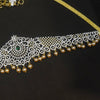 Green Zircon Rhodium-Gold Double Tone Plated Vaddanam Waist Chain