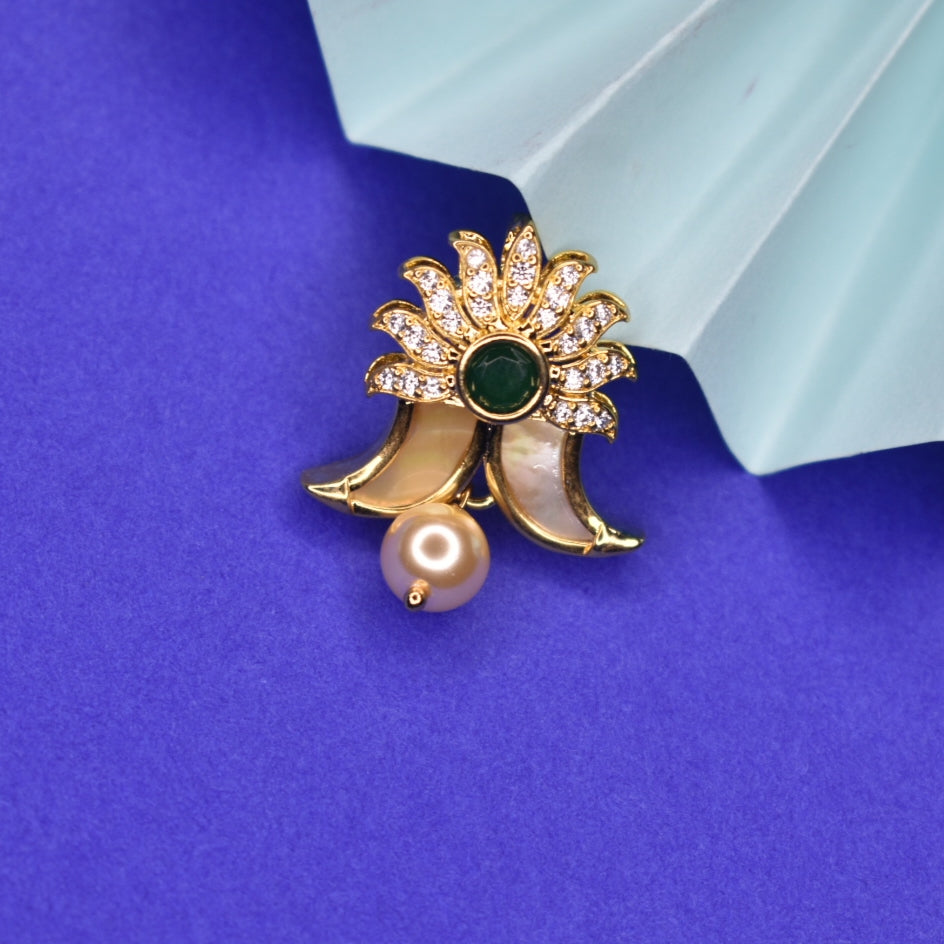 Handcrafted CZ Puligoru Locket for Kids with Pearl - 24K Gold 4 Grams