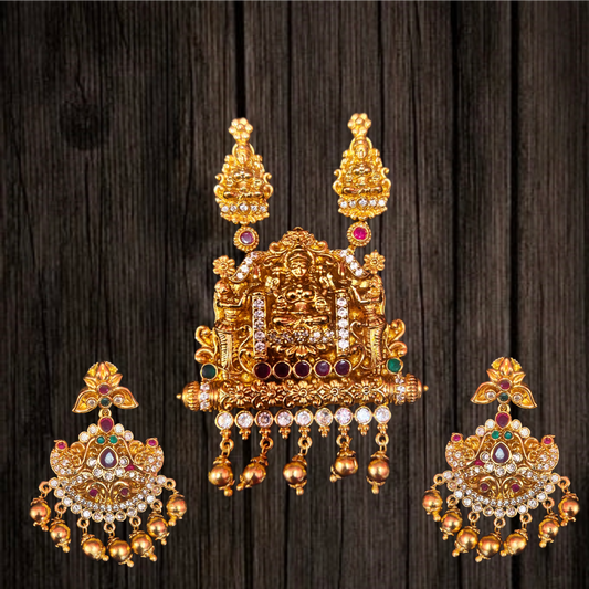 Dazzle in Elegance with the Enchanting Nagas Laxmi Pendant Set by ASP Fashion Jewellery