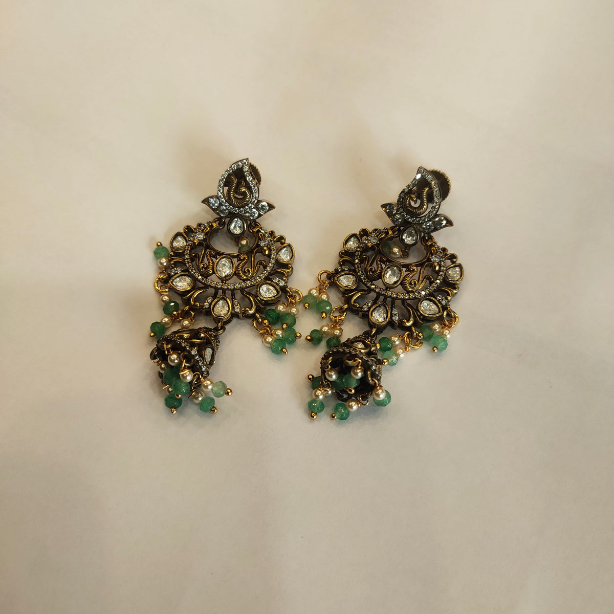 Asp Victorian Kundan Chandbali Earrings