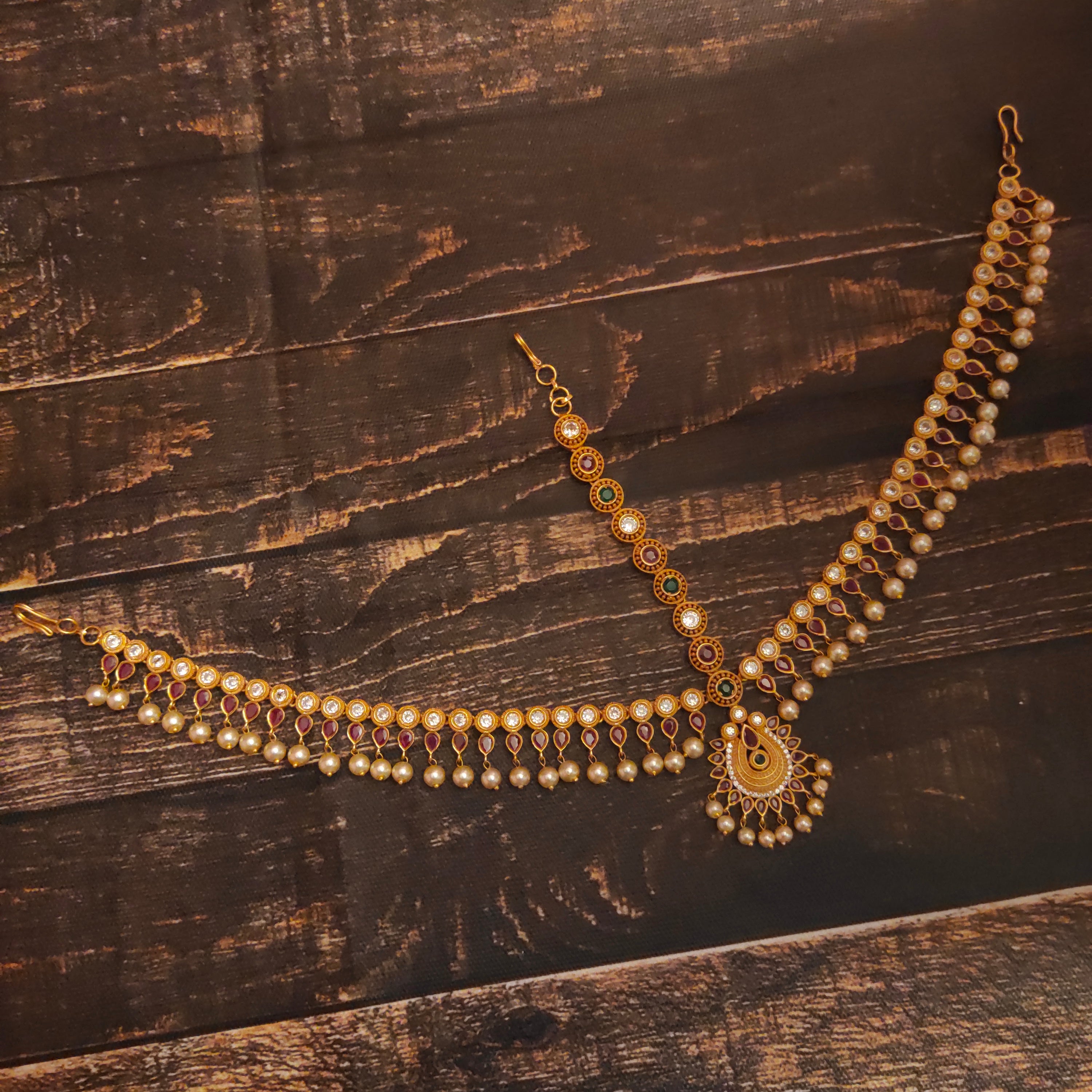 Glamorously Vintage Antique Mathapatti - Premium Pearl Bridal Jewelry | Asp Fashion