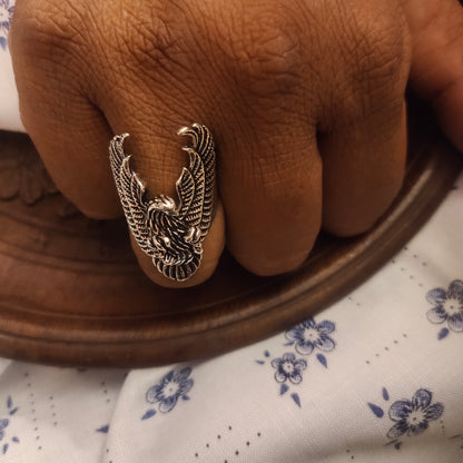 Asp Majestic Silver Flying Eagle Ring for Men & Women