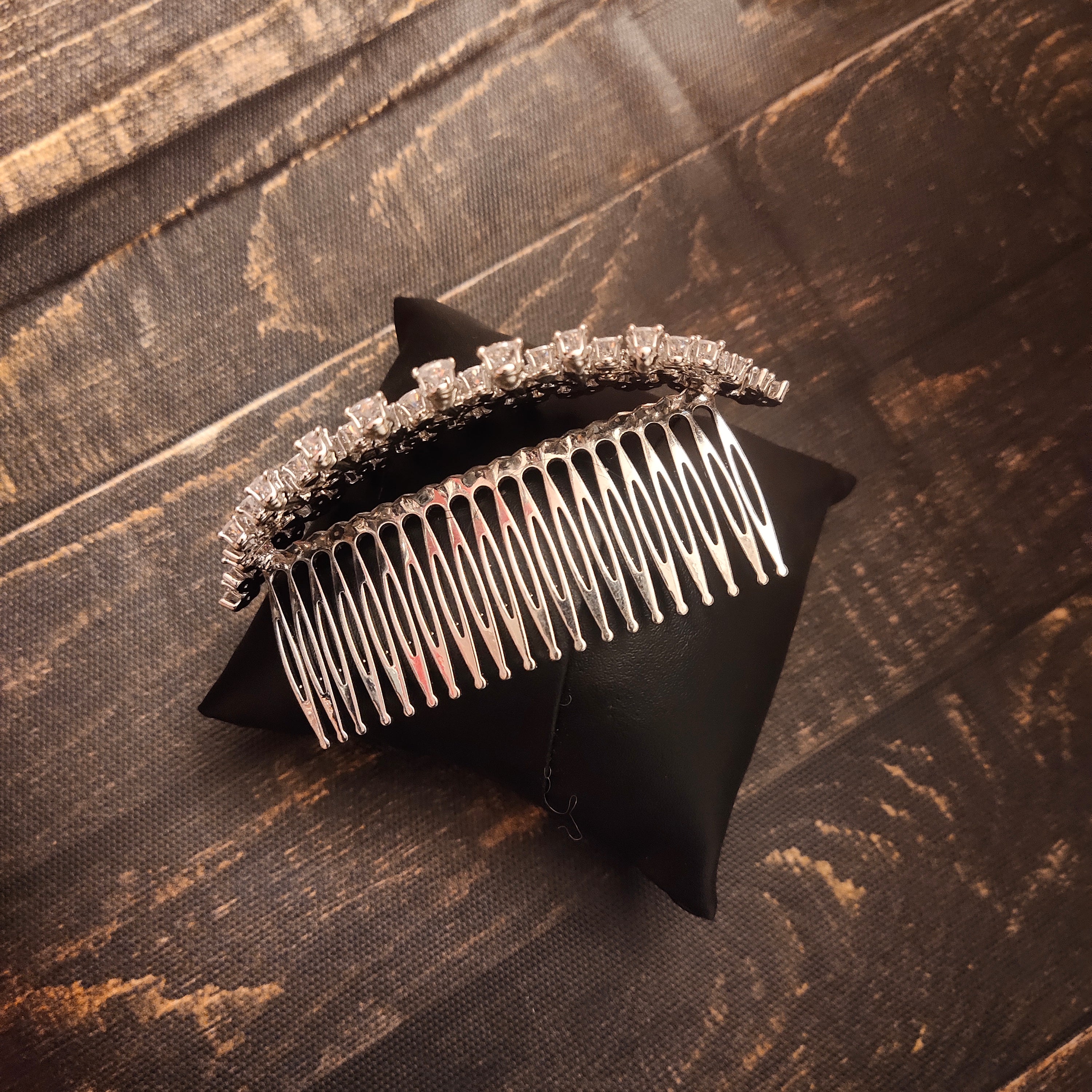 American Diamond Silver Crown - Bridal Tiara for Wedding & Birthday