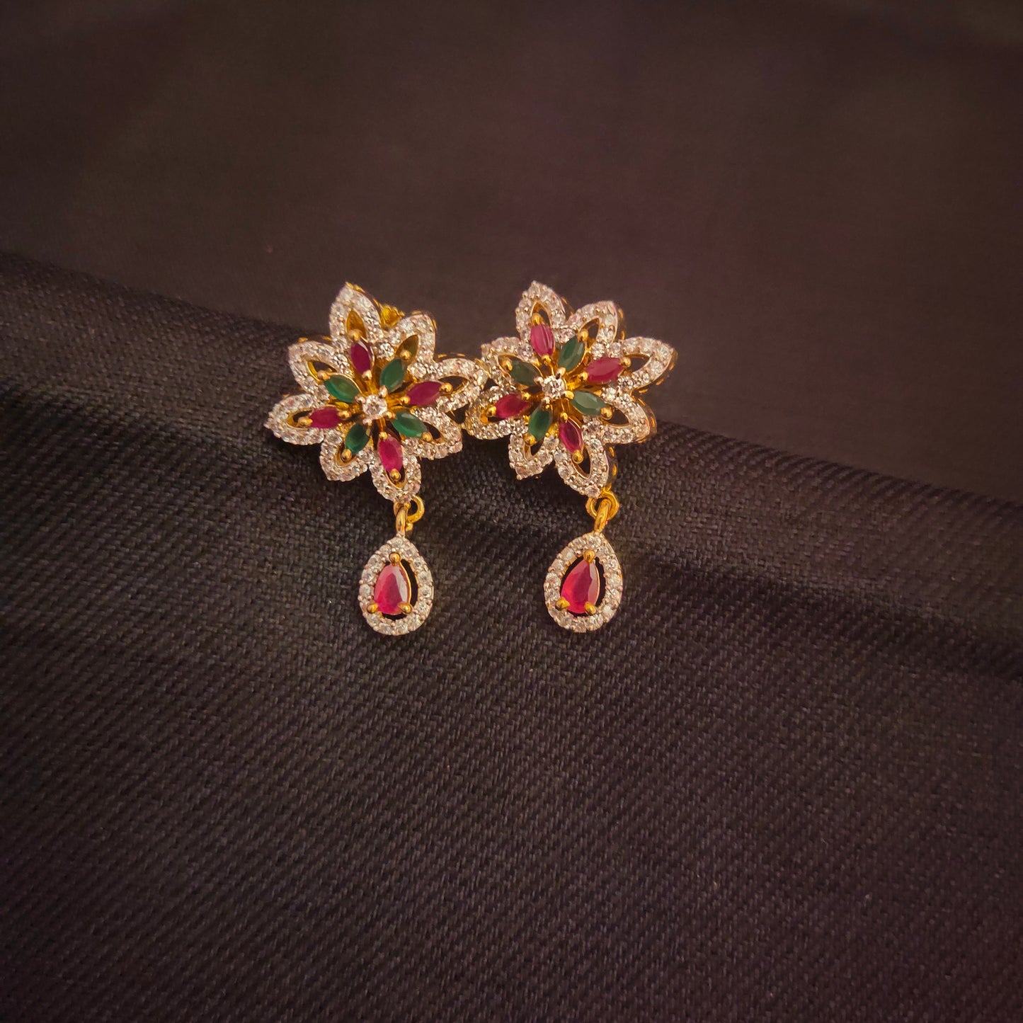 American Diamond Stud Earrings By Asp Fashion Jewellery