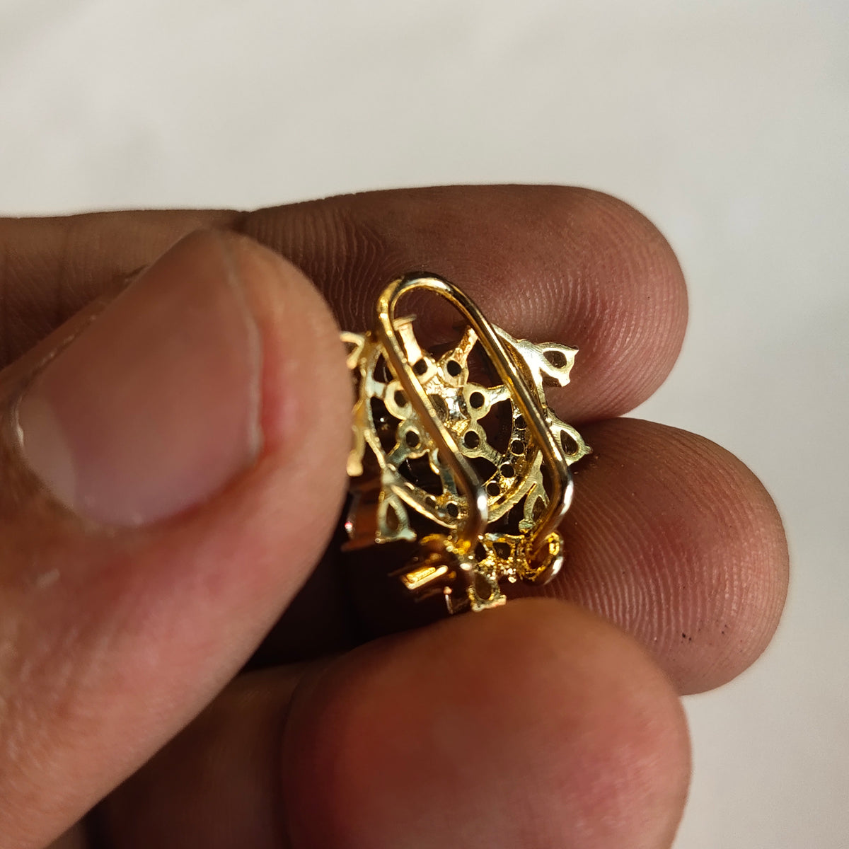 Asp Rhodium-Gold Plated Zircon Nose Pin - No Piercing Needed